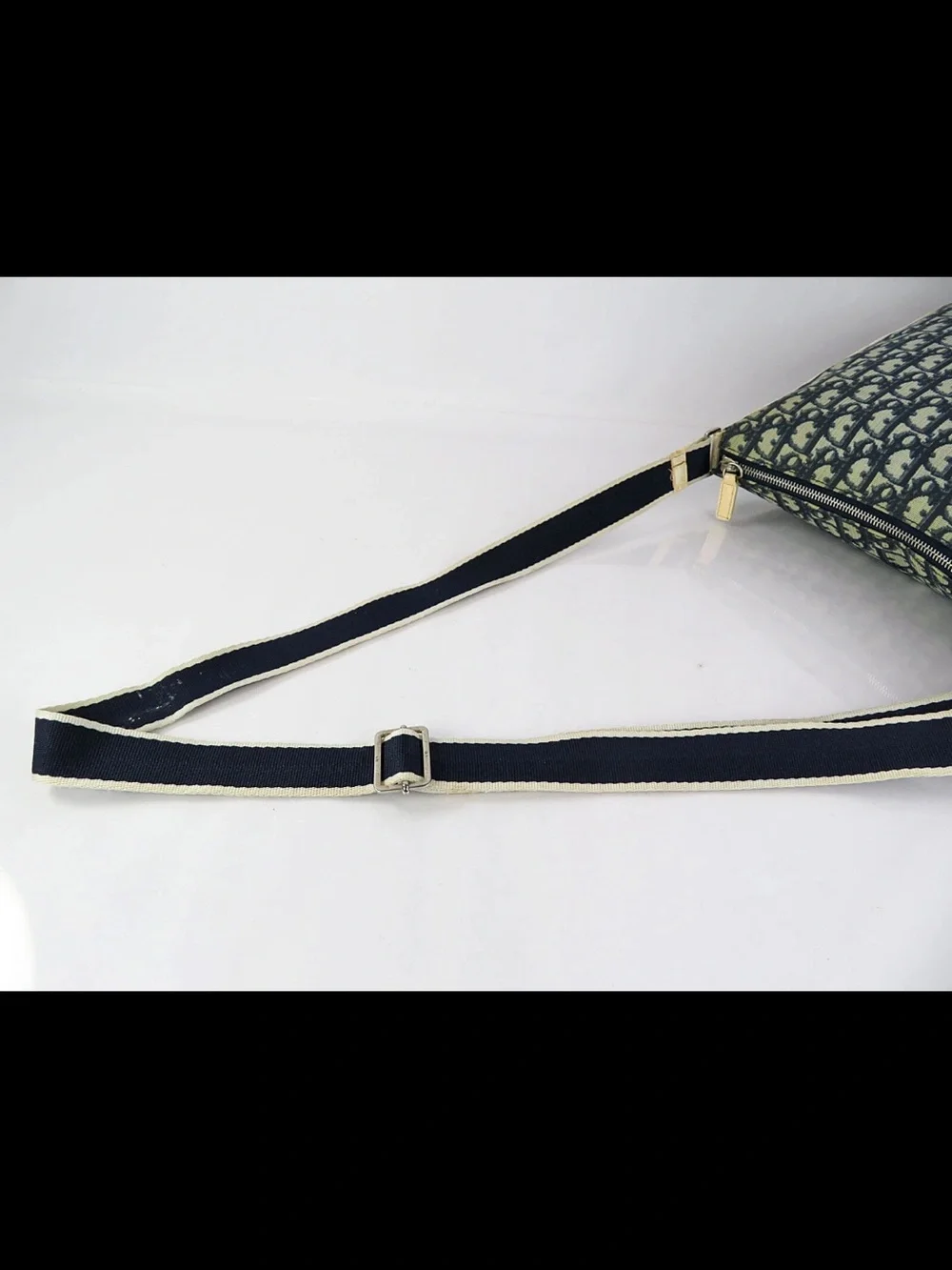 Dior Navy Blue Interior Canvas Shoulder Bag